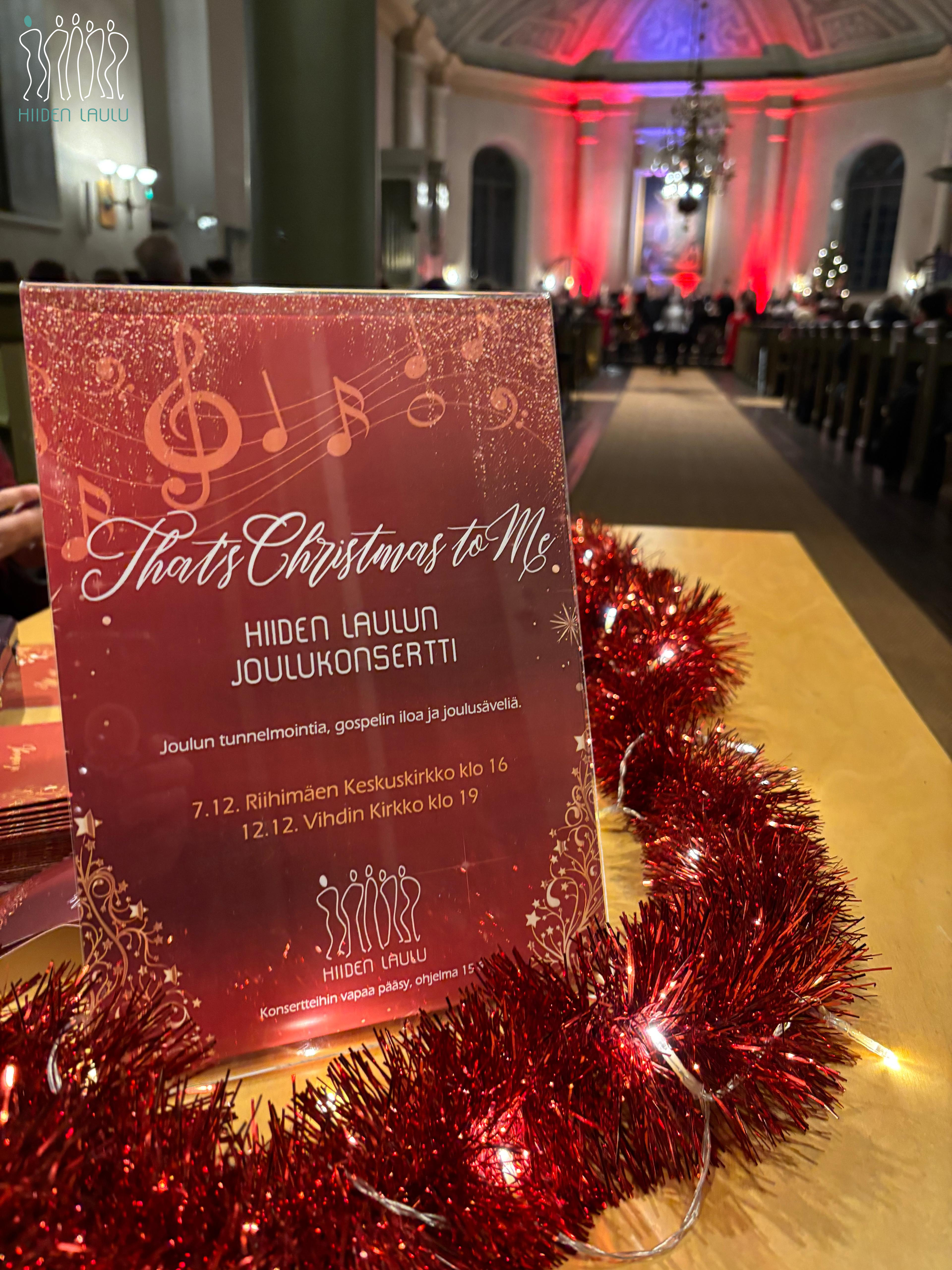 That&rsquo;s Christmas to Me -joulukonsertti Vihdin Kirkossa, 12.12.2025.